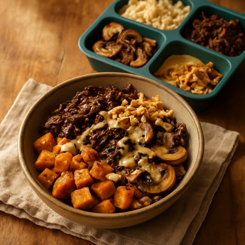 Cozy Beef Bowl - a combo from the Food Bricks meal prep system