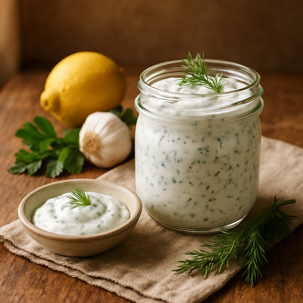 Creamy Herb Yogurt - a sauce brick from the Food Bricks meal prep system