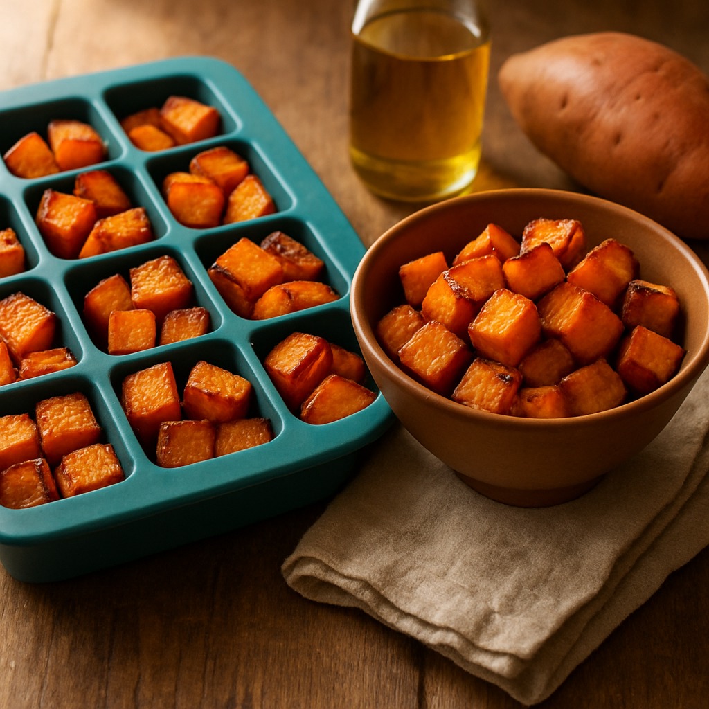 Roasted Sweet Potato Cubes - a carb brick from the Food Bricks meal prep system